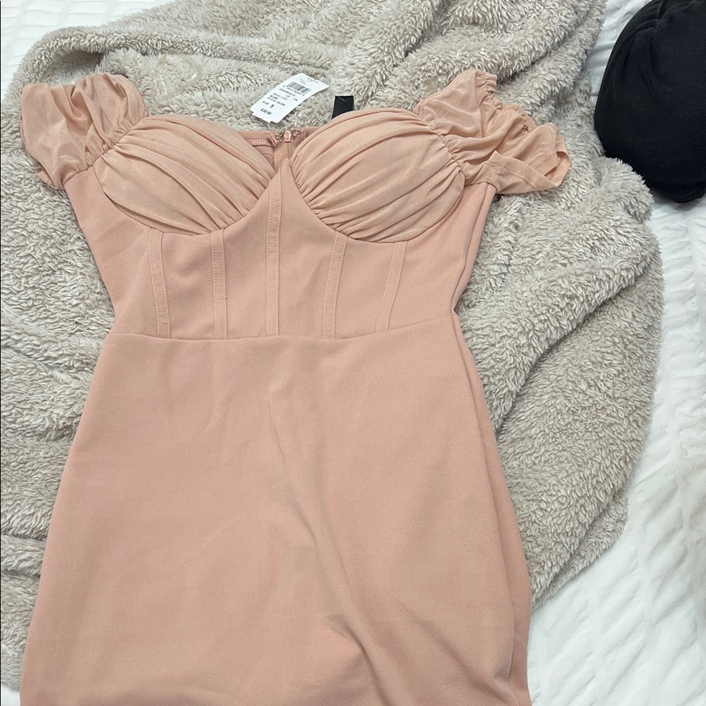 Windsor Blush Off-Shoulder Mini Dress